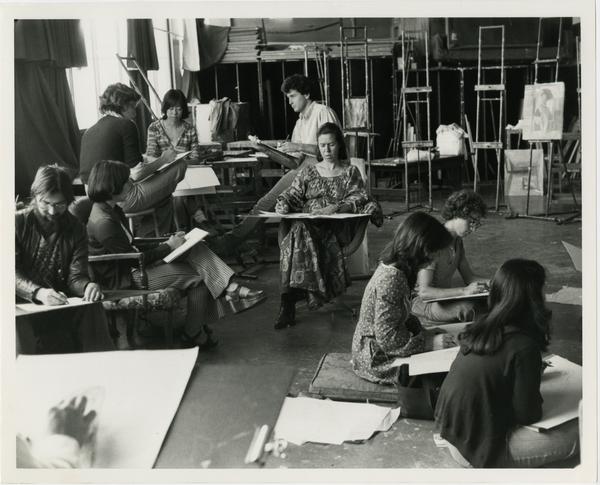 Art class scene circa 1970s