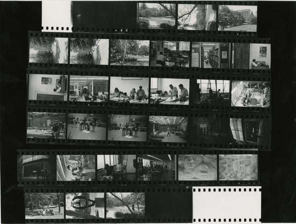 Contact sheet of UCLA campus and students