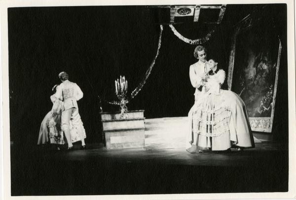 Actors performing a scene during an opera performance