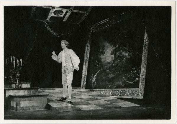 Actor performing a scene on stage