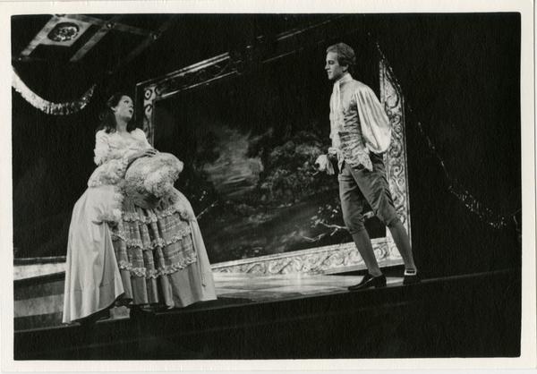 Two opera singers performing a scene during Scarlatti Opera