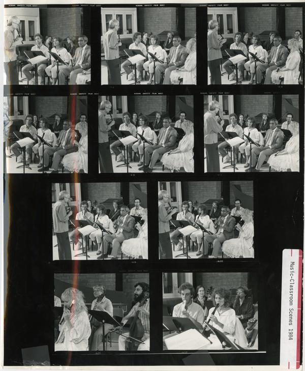 Various shots of students being led by a conductor during practice, 1994