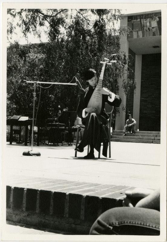 Lui Tsun Yuen performing Chinese music on a PI'PA at the Ethno Spring Festival, c. 1970's