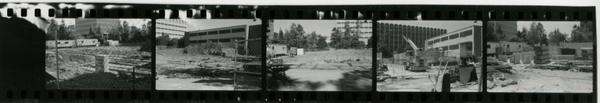 Contact sheet of Schoenberg Hall during construction