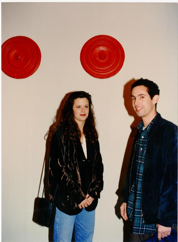 Rachel Lachowicz with other artist, February 1993