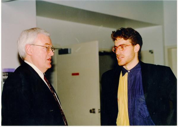 Two men at the FIAR International Prize ceremony, February 1993