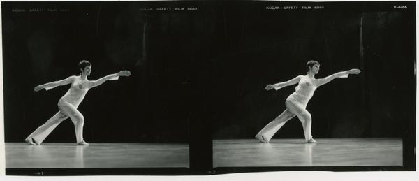 Contact prints of dancer on stage
