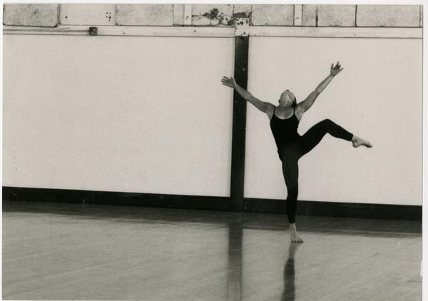 Dancer practicing in classroom