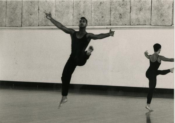Dancers practicing in classroom