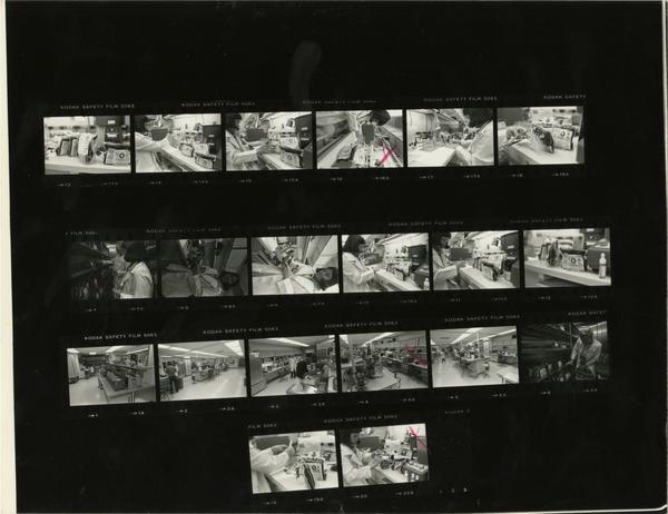 Contact sheet of Clinical Labs for Annual Report, 1979-1980