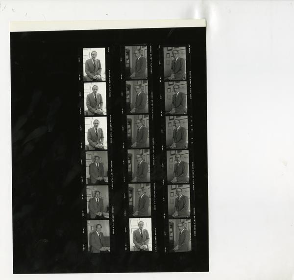 Contact sheet of portraits of Frederick Eilber, 1988