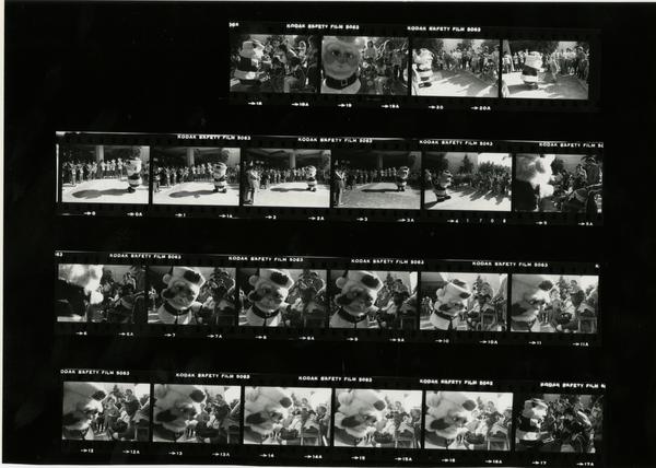 Contact sheet of UCLA Medical Center Christmas party, 1981