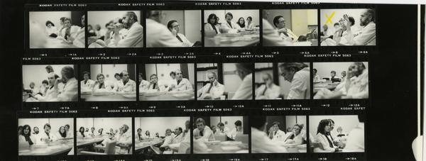 Contact sheet of event at Jonsson Comprehensive Cancer Clinic, 1981
