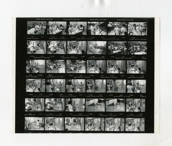 Contact sheet featuring portraits for the Annual Report