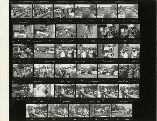 Contact sheet of Sherman Mellinkoff retirement party