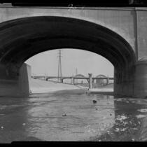 Know Your City No.151 Los Angeles River looking north beneath the 7th St. Bridge toward the 6th St. Bridge.