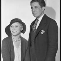 Peggy Hamilton and Jean Lucas, president of Hortense Inc. of Paris, at Paramount Studios, 1931