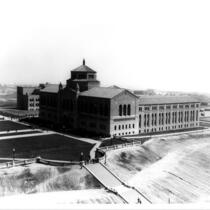 Aerial view of Library (Powell Library), c.1930