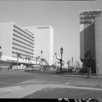 Street scene at Wilshire Boulevard and Curson Avenue, Los Angeles, 1949