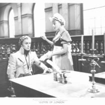 Lloyds of London: Tyrone Power and Virginia Field in courtroom