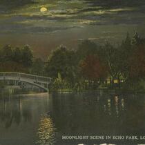 Moonlight Scene in Echo Park, Los Angeles, Cal.