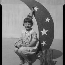 Girl with Halloween decorations, Los Angeles, circa 1935
