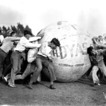 Vermont Avenue campus - Push ball contest, c.1928