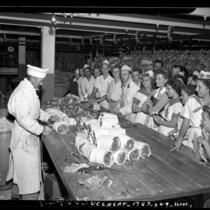 4-H club touring a Safeway Stores meat packing house in  Los Angeles, Calif., 1941