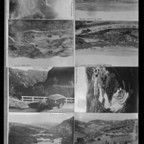 Eight photographs of Topanga Canyon Road, with views towards the San Fernando Valley, Topanga, circa 1923-1928