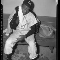 Booker T. McDaniels, pitcher for Los Angeles Angels, 1949