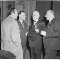 A. Brigham Rose, William G. Bonelli, Carlos S. Hardy, and Merle Templeton at the liquor license bribe trial, Oct. 1939 - May 1940