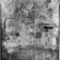 Reflection of a château in a body of water, [France ?], 1929