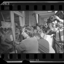Activists trying to enter UCLA Medical School on World Day for Laboratory Animals, 1987