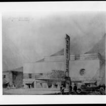 Beverley Theatre, Beverly Hills, photograph of rendering