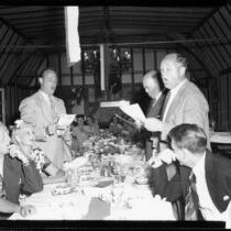 Alumni event at Lake Arrowhead - Dinner singing, 1944