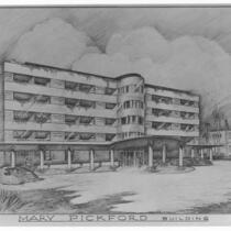 Mary Pickford Building, Los Angeles, photograph of rendering