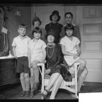 Eileen Adams Sousa, wife of John Philip Sousa, Jr., and children, Los Angeles, 1928