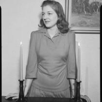Betty Hanna with candles, 1941