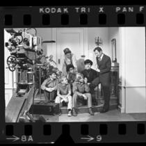 Actors Jack Klugman and Tony Randall meeting boys from Big Brothers of America on the set of 