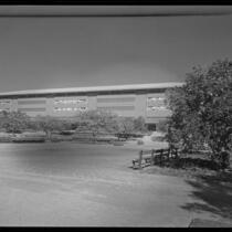 Santa Anita Park, view towards the paddock and grandstand entrance, Arcadia, 1936