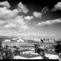 Distant view of campus from "Gayleyville", 1952