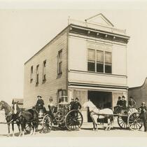 The first purchased Los Angeles steam engine, Pasadena Ave and Hays St (Ave. 19), 1887
