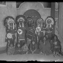 Actors dressed as Indians for Mission Play in San Gabriel, Calif., circa 1928