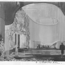 Mexico Theatre 1945, photograph of watercolor rendering, foyer