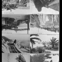 Seven views of Palisades Park in Santa Monica and one view of Castel Rock in Topanga, circa 1918-1926