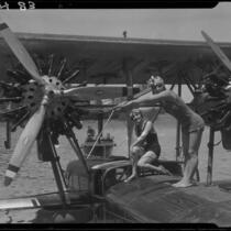 Women posing on Sikorsky S38-A 