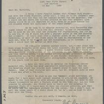 Letter from Neeta Marquis to Adelbert Bartlett, planning for story and photographs about Plummer Park, 1928