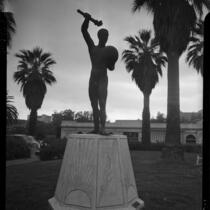 Statue of Prometheus in Westlake Park (MacArthur Park), Los Angeles, 1937