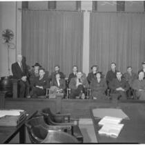 Jury selected for the William Bonelli liquor license bribe trial, Los Angeles, February 19, 1940
