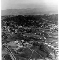 Aerial view of UCLA and Westwood Hills, 1930